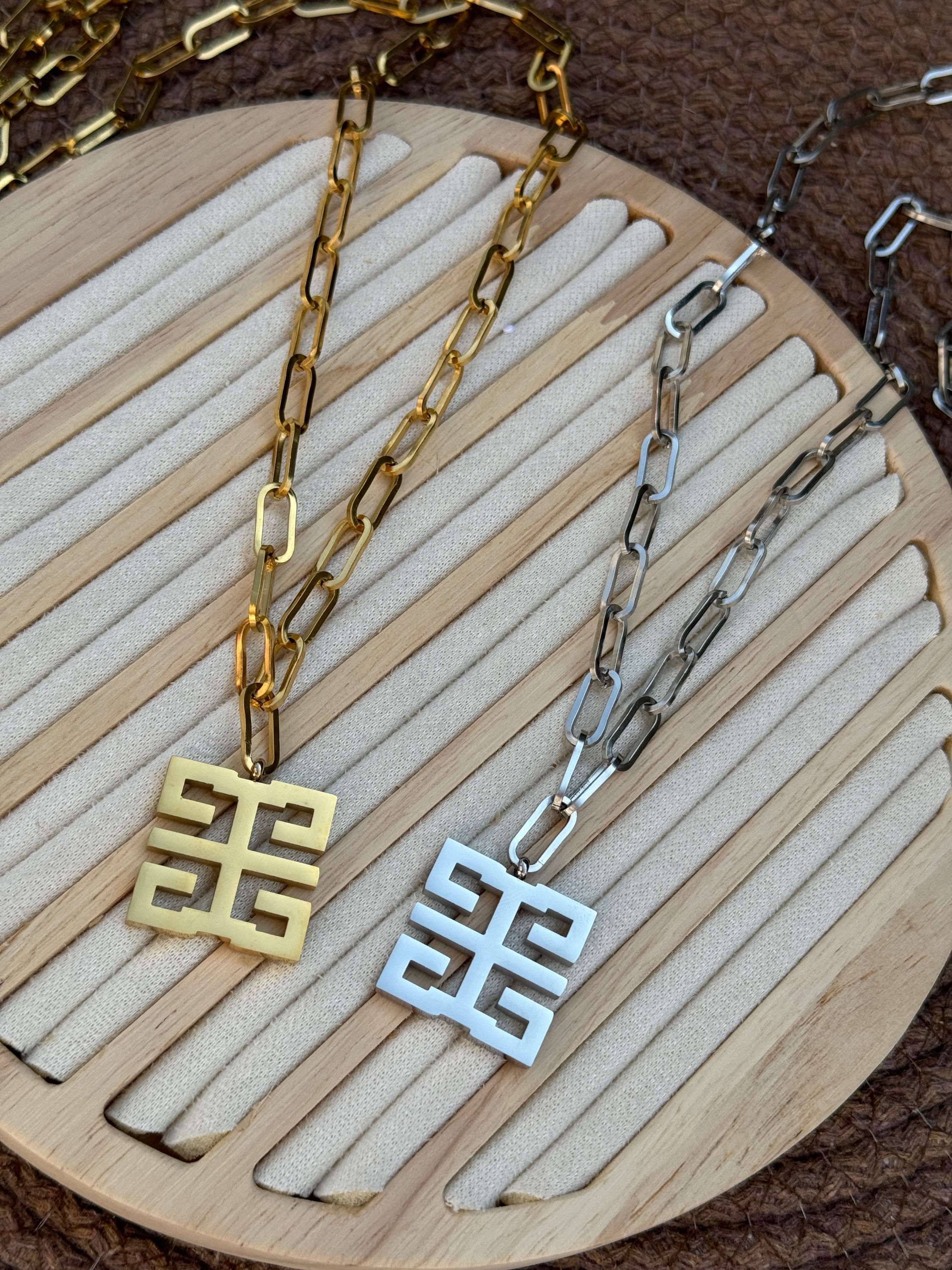 Ataç zincirli 85 cm çelik kolye SSKLY416