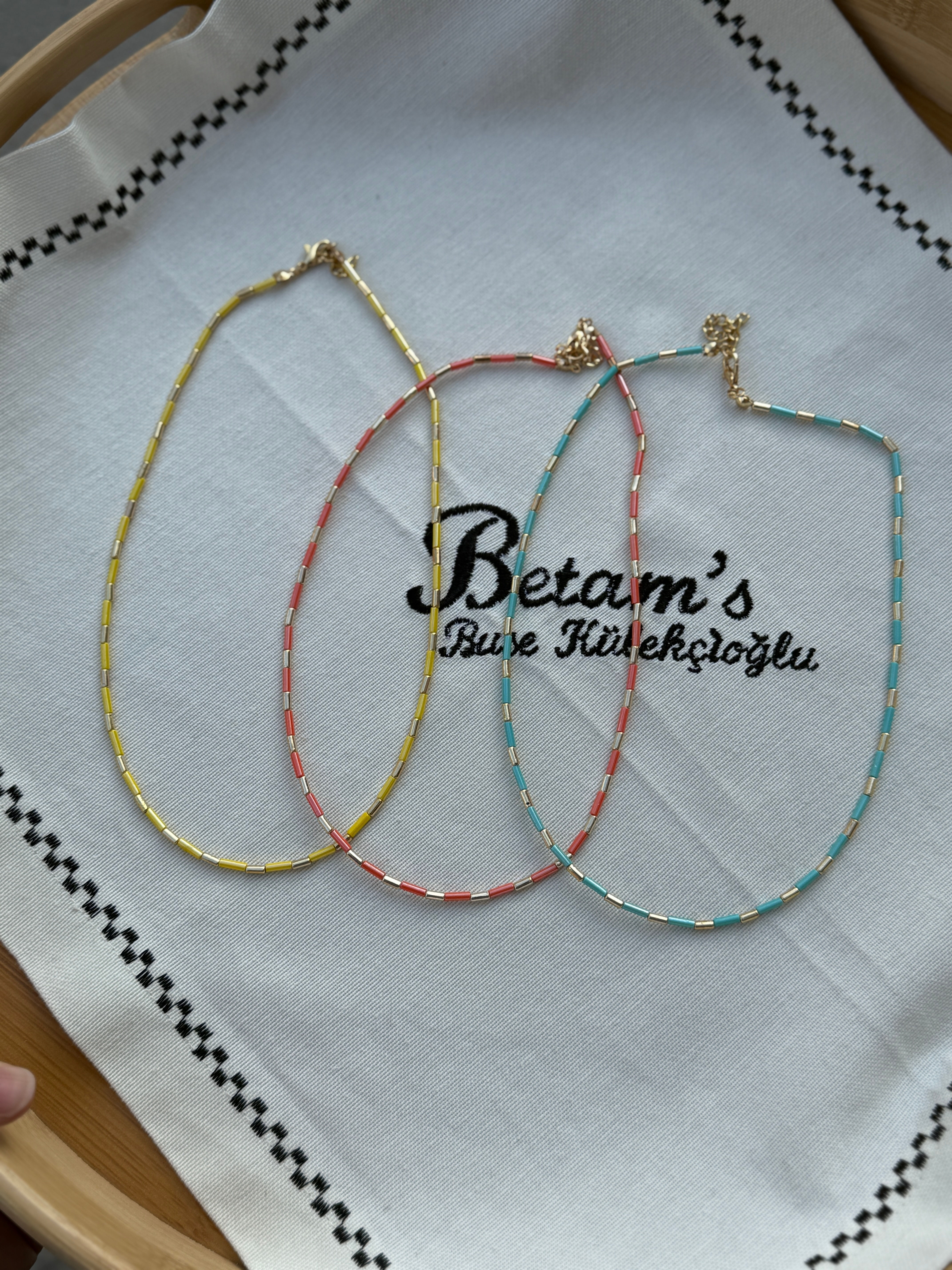 Düz boru boncuklu kolye TSK203