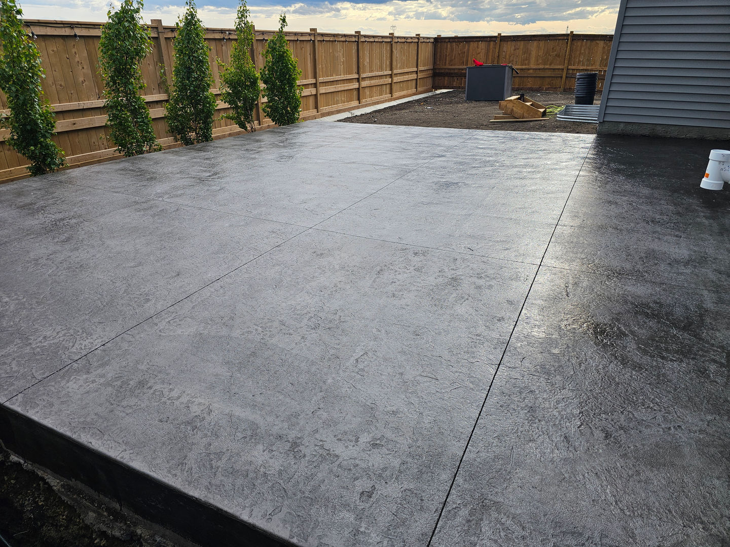Stamped Concrete patio in Langdon, Alberta
