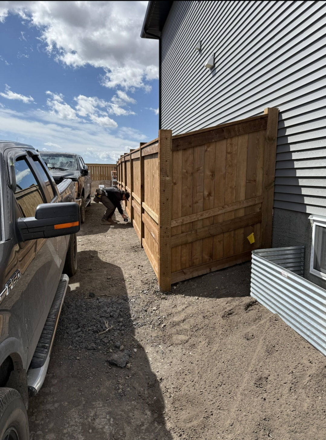 landscape Fence installation in Langdon, Alberta