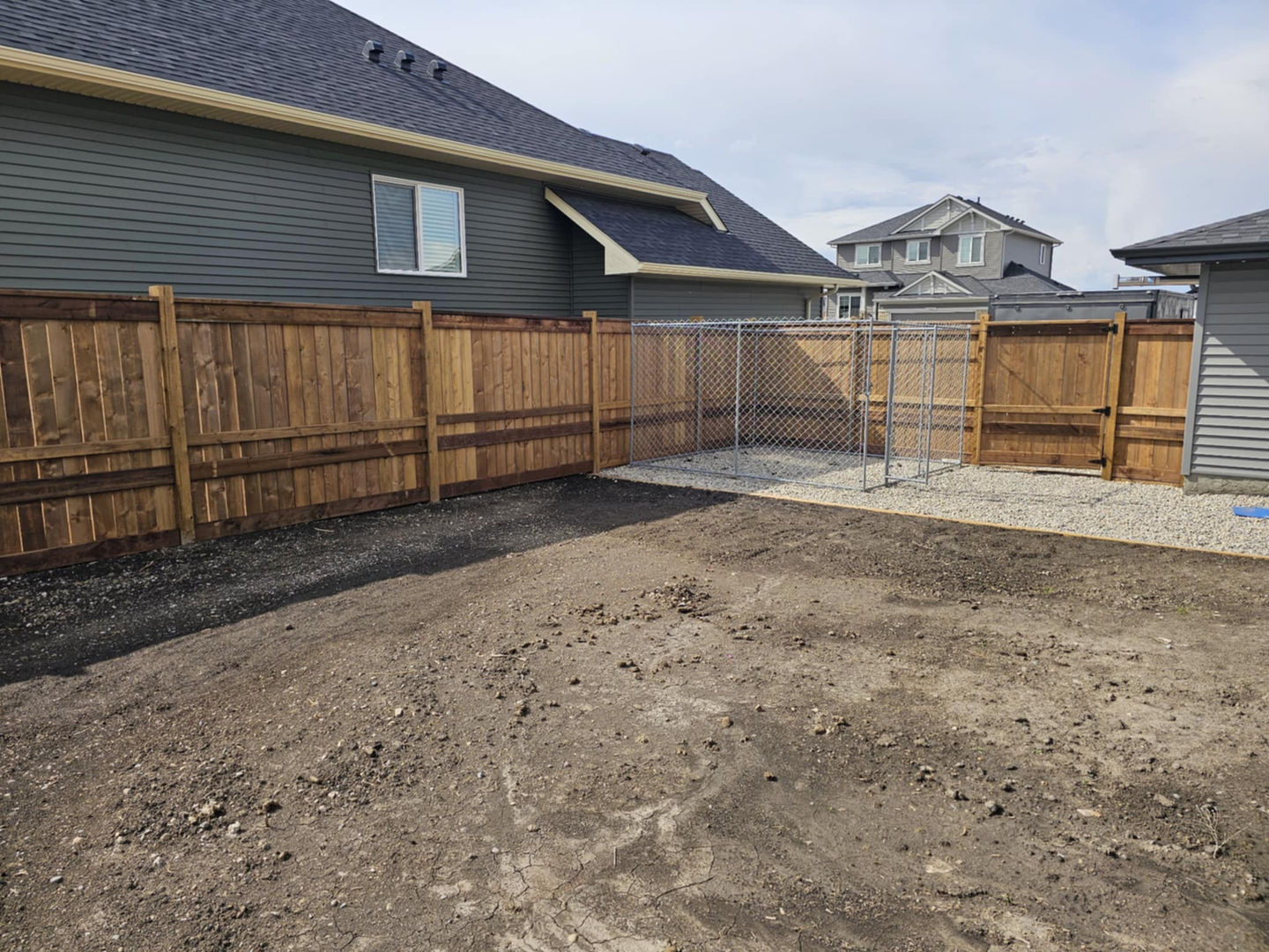 landscape Fence installation in Langdon, Alberta