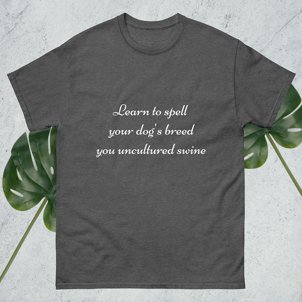 Thumbnail: Learn to spell your dog's breed-T-shirt-Dark