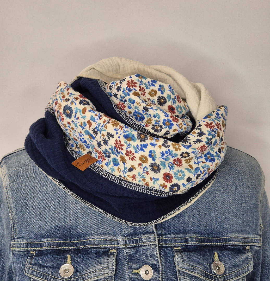 Musselin Loop mini Blumen