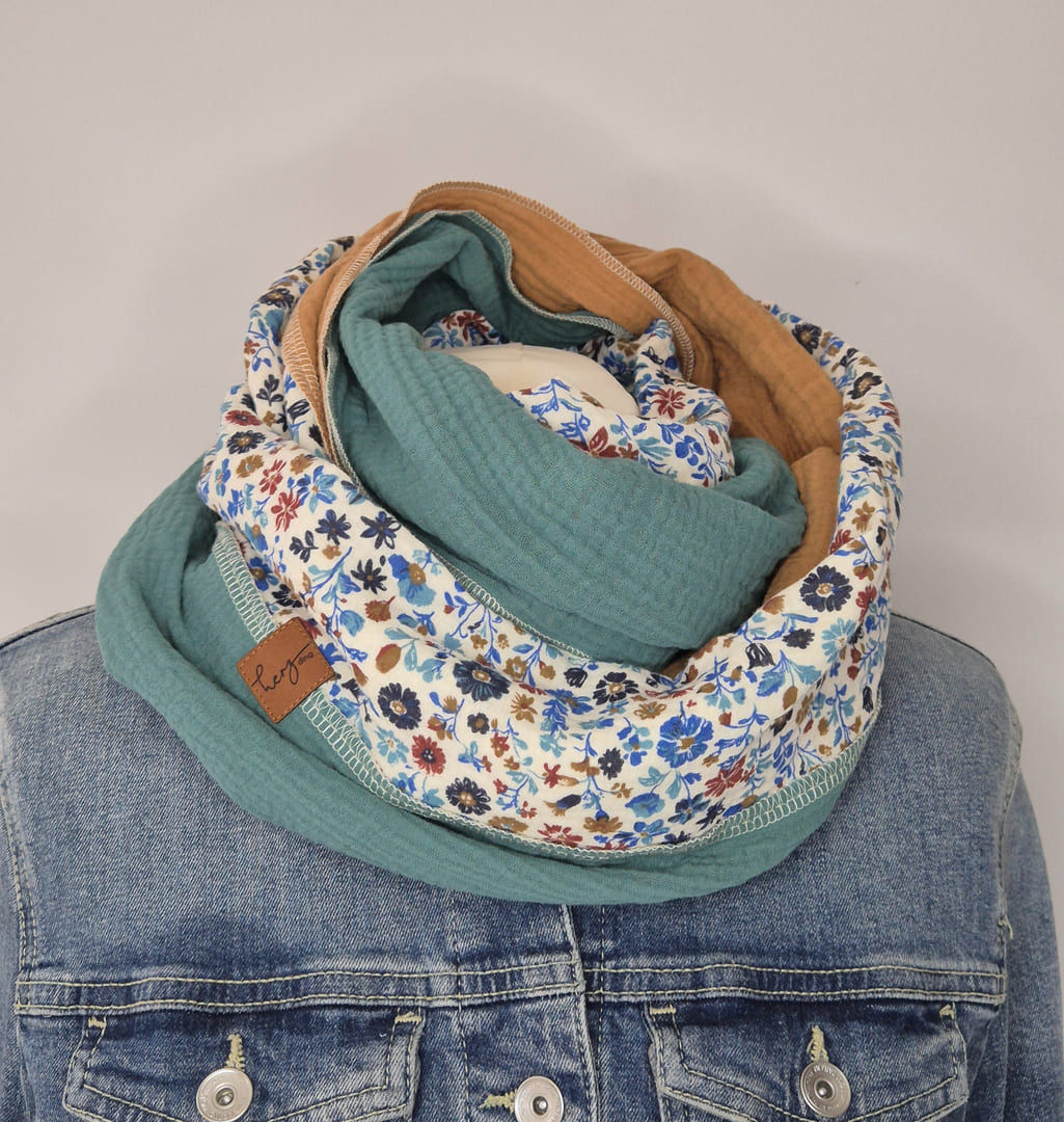 Musselin Loop mini Blumen