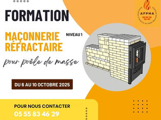 Affiche de la formation maçonnerie refractaire à l'AFPMA