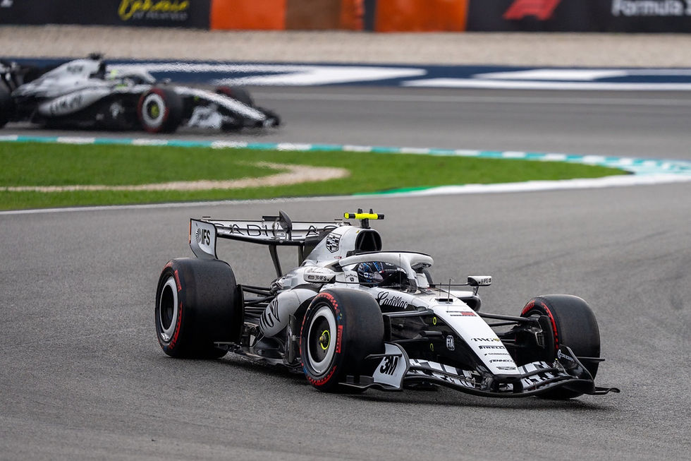 Both Cadillac cars on-track prior to Bottas’ retirement | Credit: Peter Kiss / WHYOUT Media
