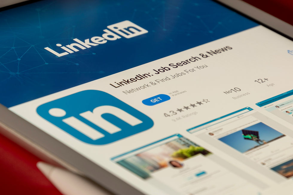 Picture of cellphone showing the LinkedIn app for download.
