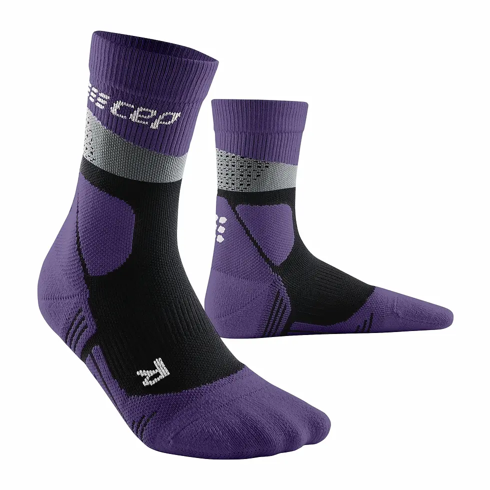 Thumbnail: CEP Hiking Max Cushion Compression Socks Mid Cut Grey|Purple