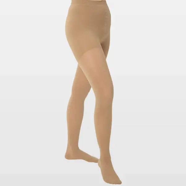 Medi Plus Close toe compression pantyhose beige front view