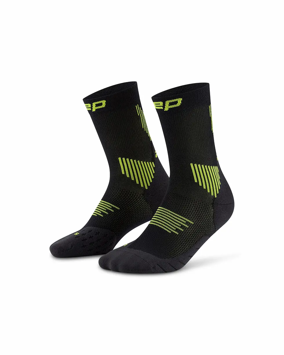 Thumbnail: CEP core run compression mid cut socks black lime