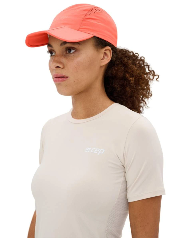 Thumbnail: CEP running cap coral side view women
