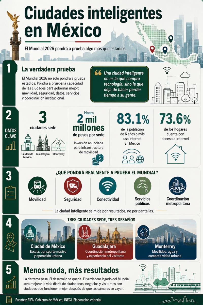 Ciudades inteligentes en México El Mundial 2026 pondrá a prueba algo más que estadios Revista interAlcaldes infografía