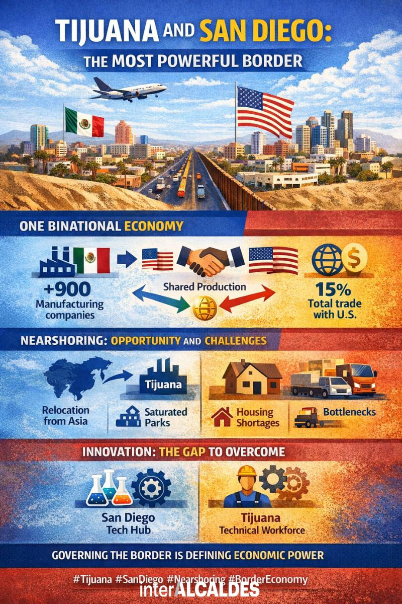 interMayors Magazine infographic Tijuana and San Diego The Most Powerful Border in the World and a Key Driver of Nearshoring in Mexico