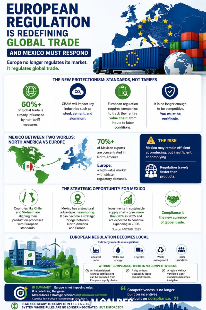 interMayors Magazine infographic European Regulation Is Redefining Global Trade—and Mexico Must Respond