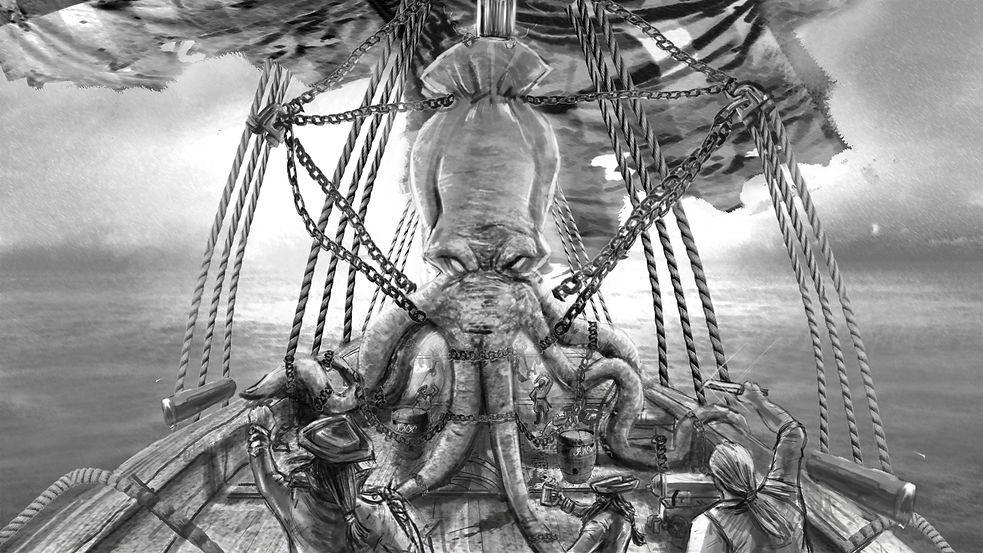 kraken ink illustration