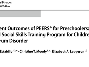 Resultados a largo plazo del tratamiento de PEERS® para preescolares: un programa de entrenamiento en habilidades sociales mediado por padres para niños con trastorno del espectro autista.