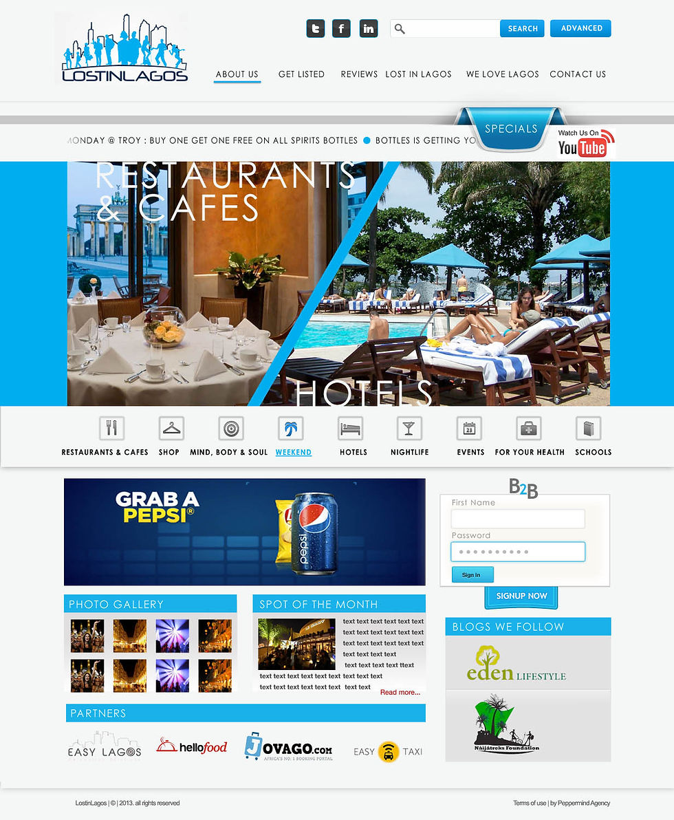Web design Lost in Lagos
