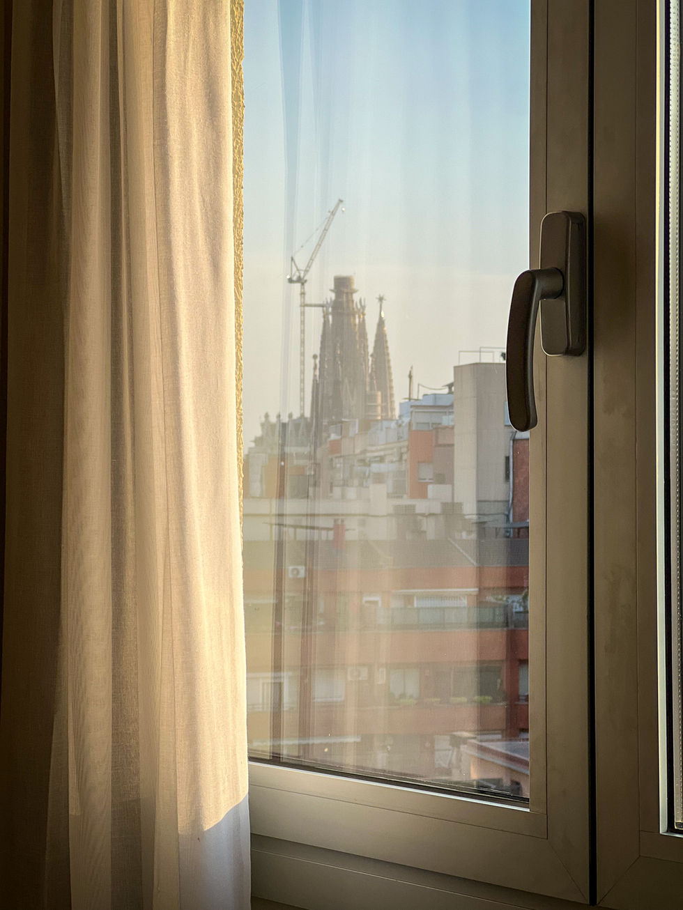 Sagrada Familia from the Hotel Catalonia Atenas in Barcelona, Spain photographed on iPhone.