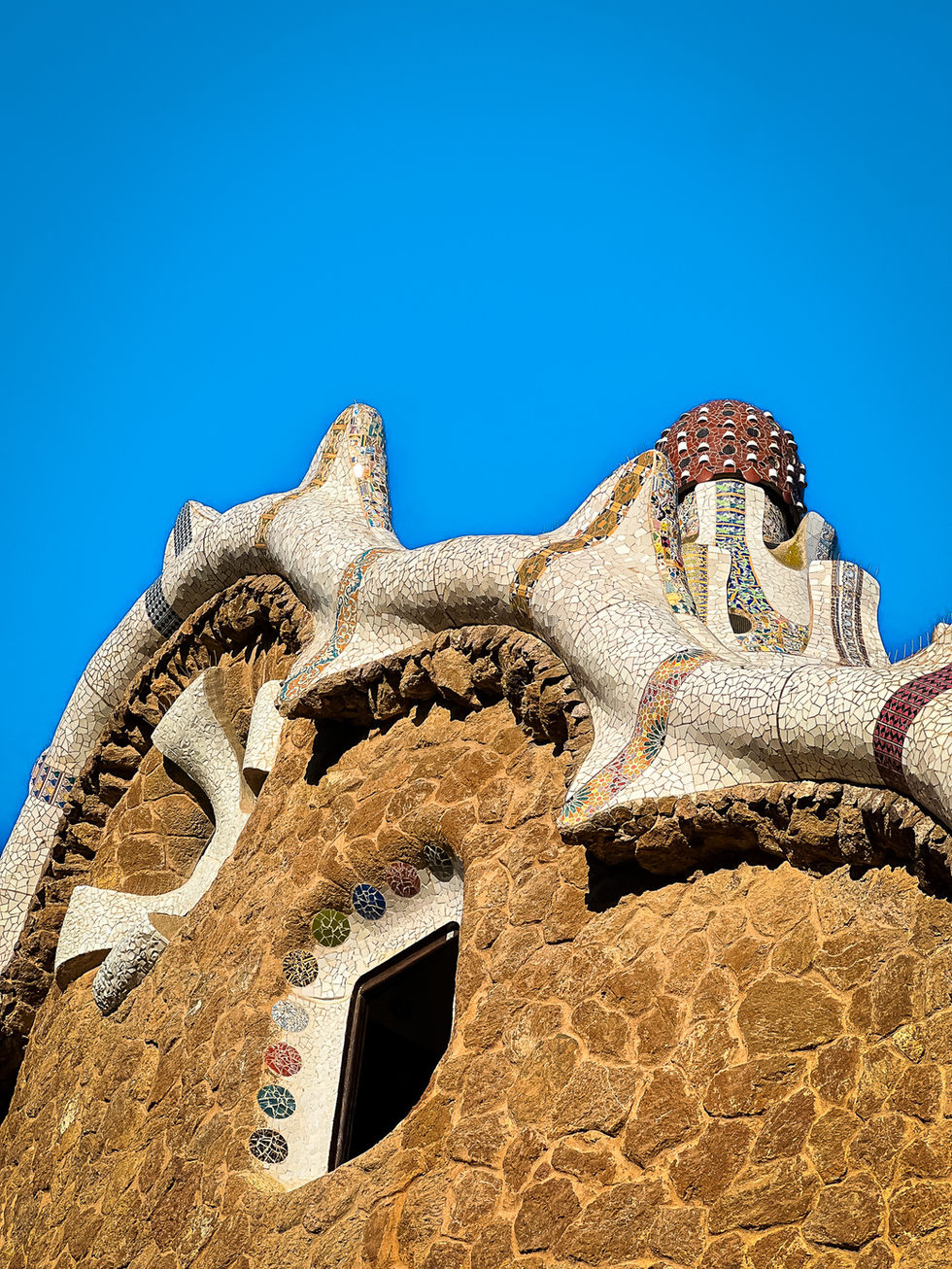 The House in Park Güell in Barcelona, Spain photographed on iPhone.