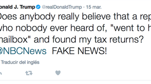 Trump acusó cadena NBC de publicar noticias falsas