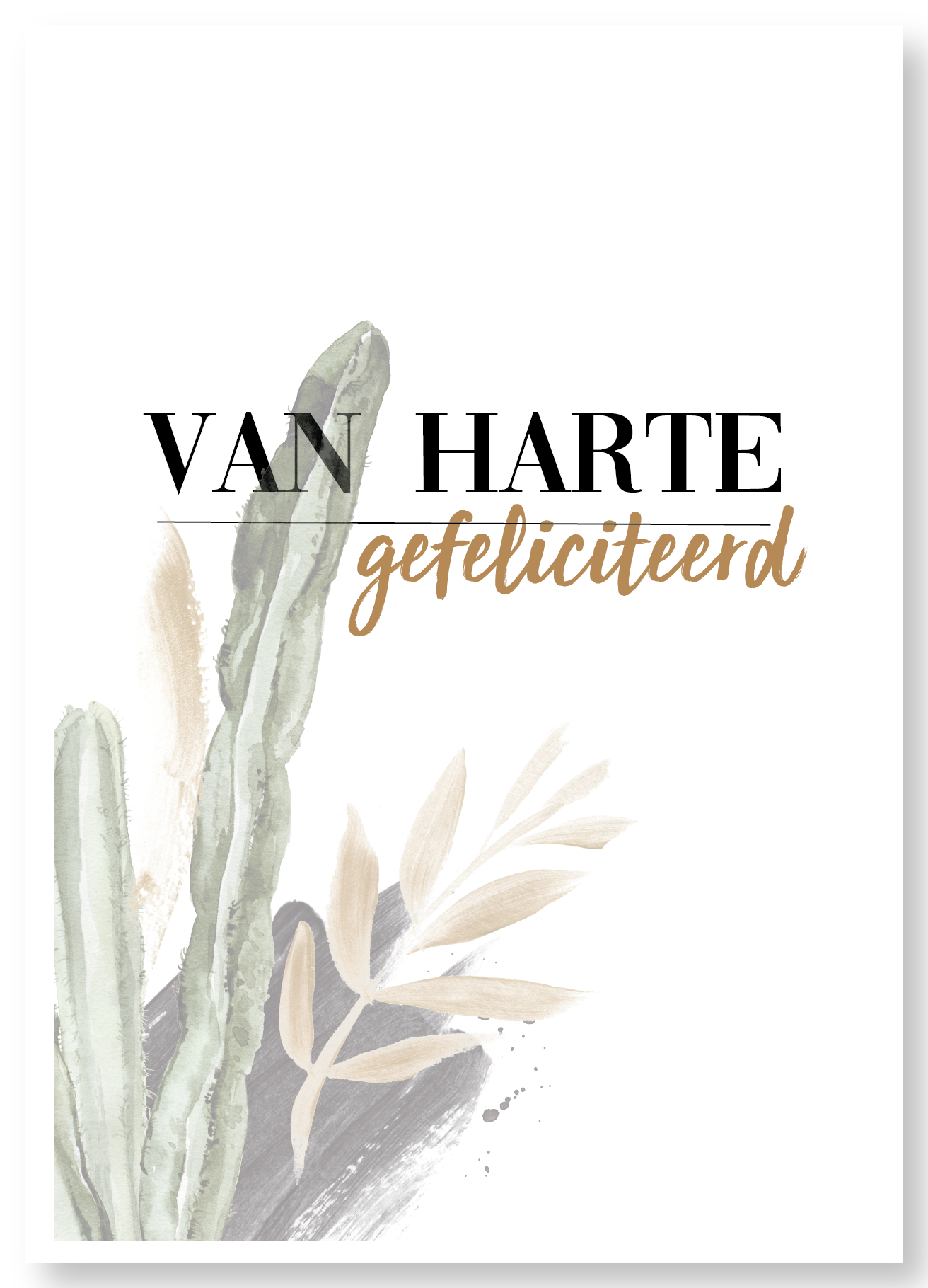 Wenskaart Van harte gefeliciteerd