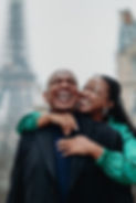 Couple's stylish photoshoot in front of the iconic Eiffel Tower, captured by a Paris photographer