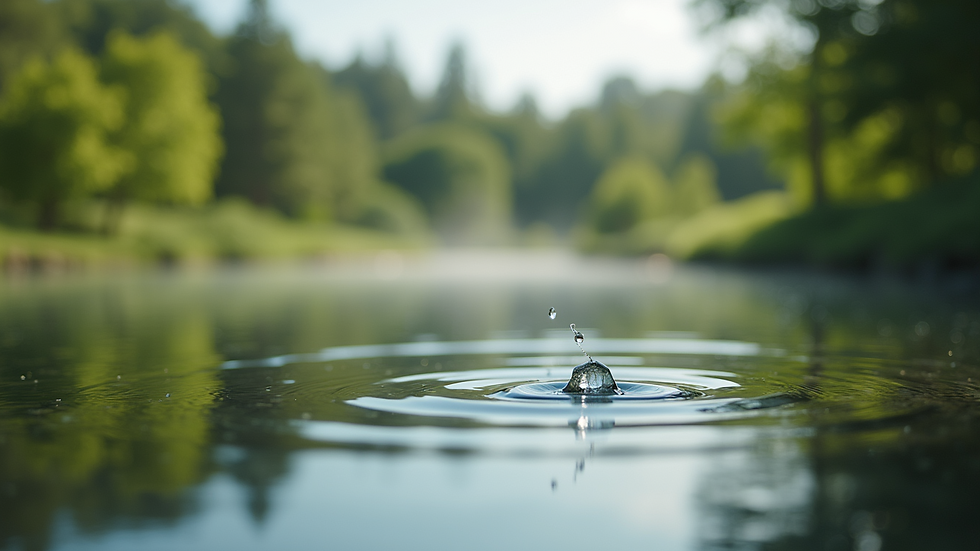 Close-up view of a serene landscape with a calming water feature