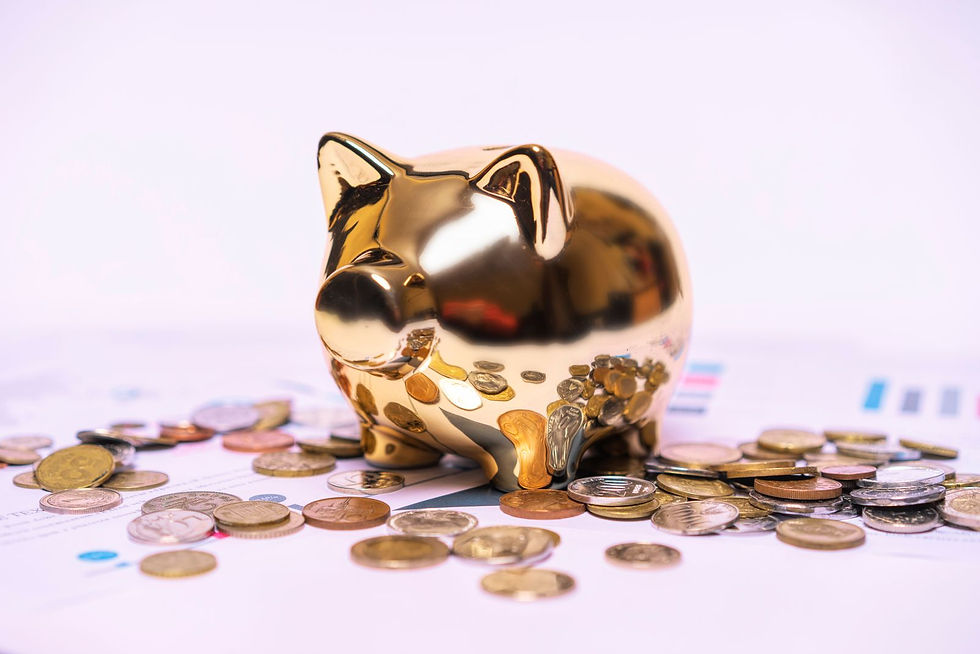 Golden piggy bank resting on financial documents, representing superannuation savings and the Division 296 super tax