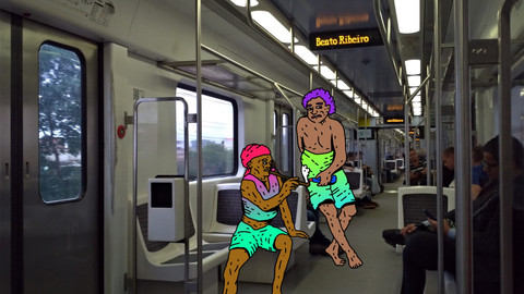 Bento Ribeiro. 50 cm x 50 cm. Pigmento Mineral sobre Papel Algodão.