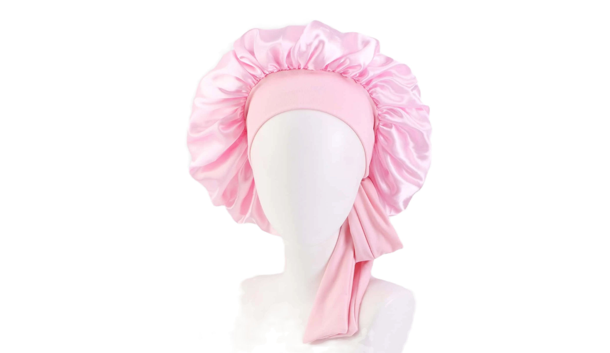 Satin Bonnet with Ribbon, Pink