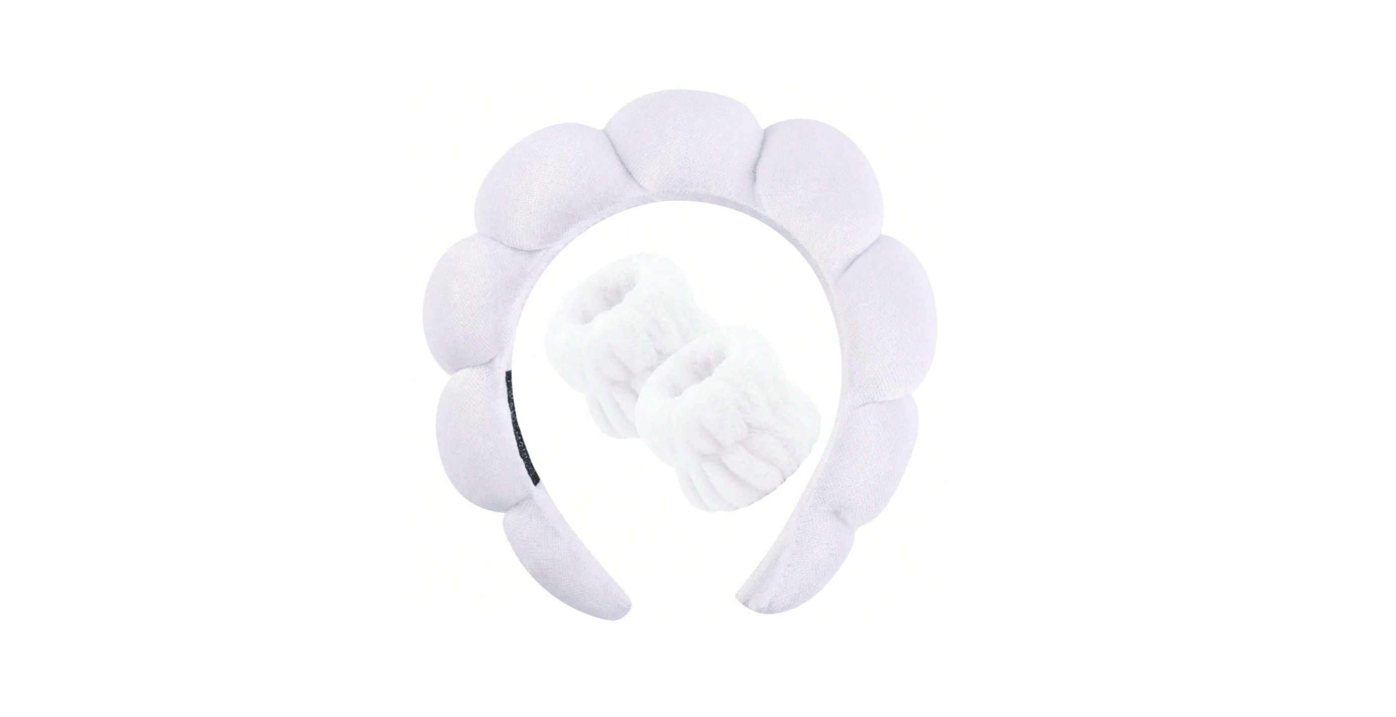Spa Headband & Wristband Set, White