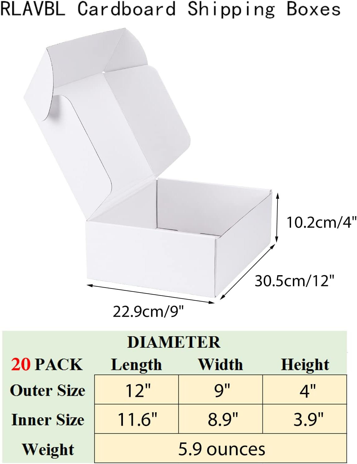 Corrugated Cardboard Box, 12x9x4