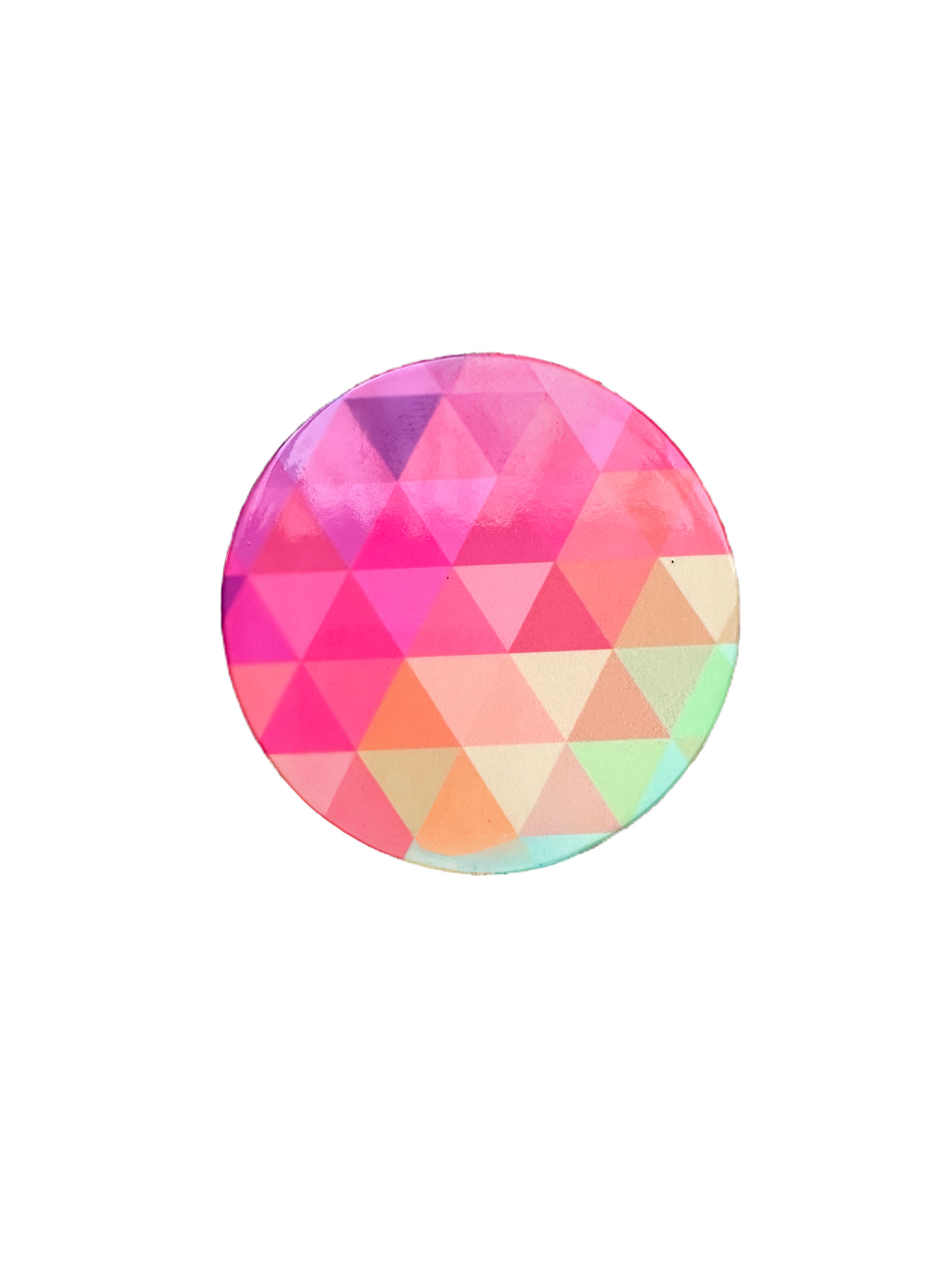 Triangle design Round Ceramic Coaster