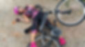 Jackie fallen over after an exhausting 40mile bike ride fund raiser