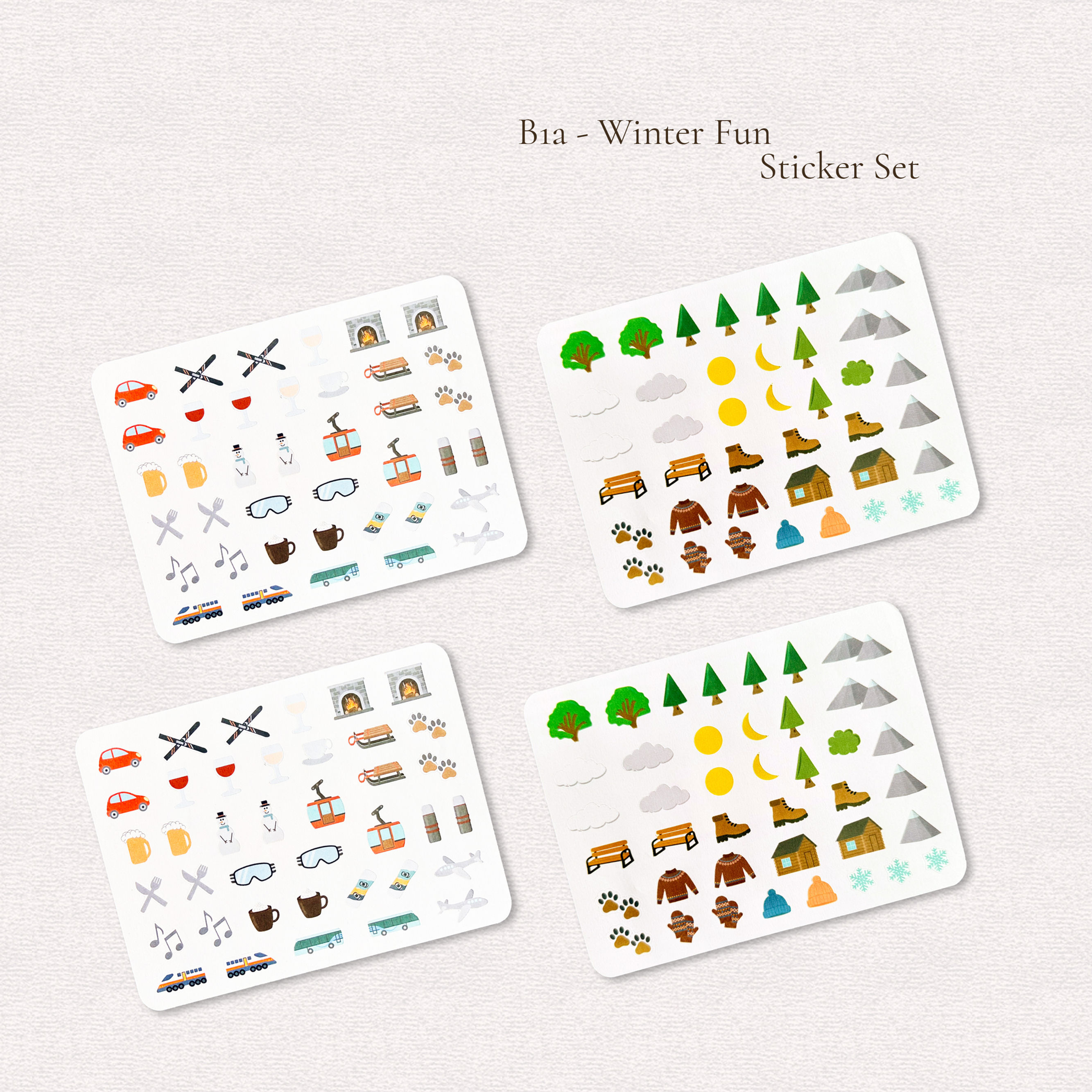 Winter Fun Sticker Set - B1a