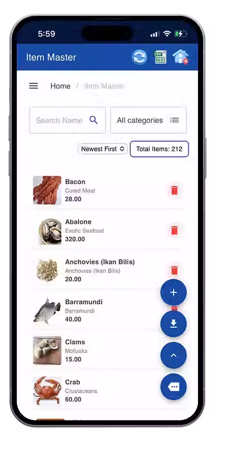 Mobile POS_ItemMaster