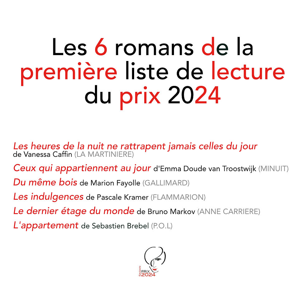 Sélection 2024 du prix Françoise Sagan