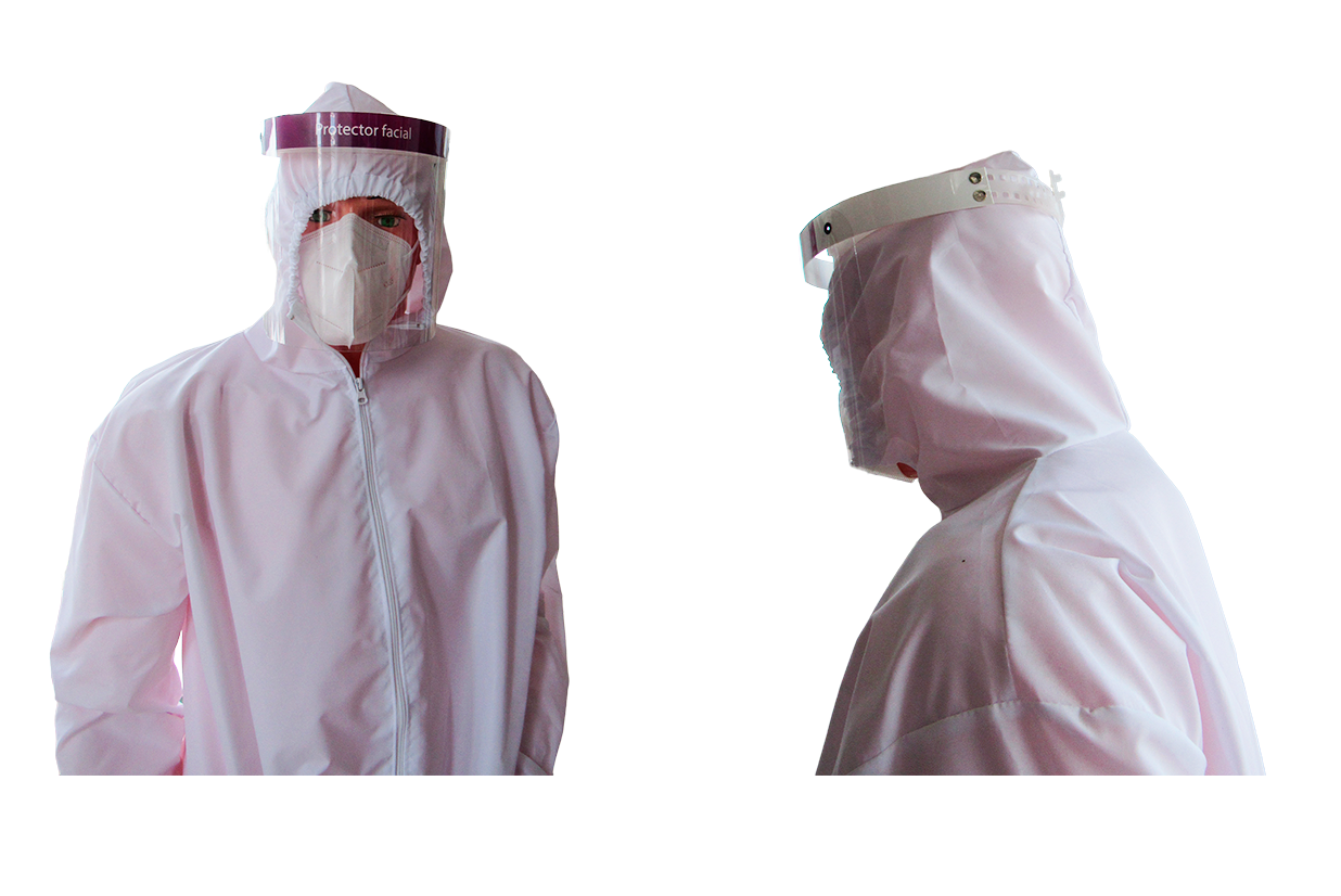 Protector facial con broche