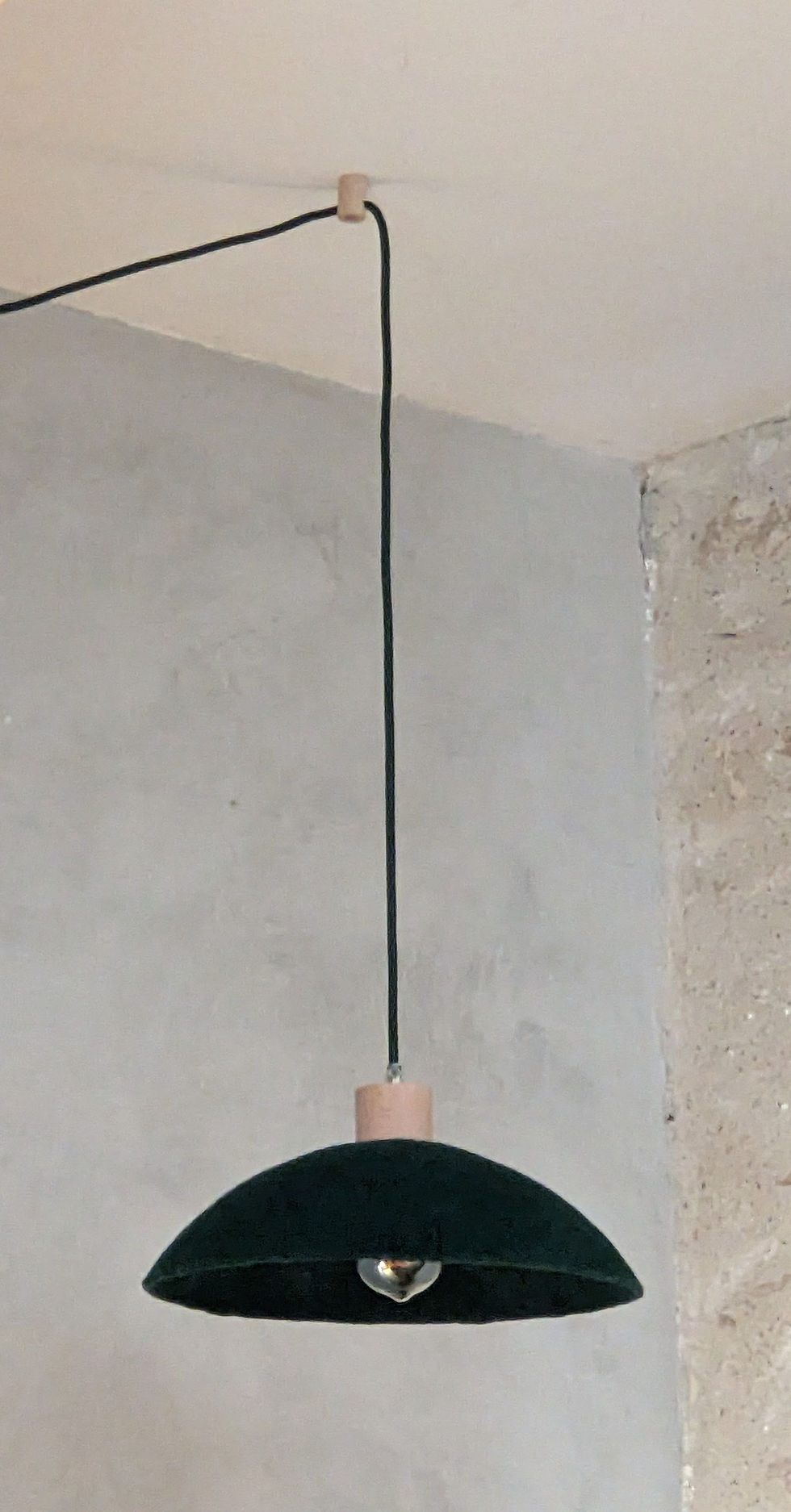 Thumbnail: REGARD | Hand-Felted Pendant Light – Green
