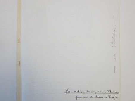 Le Château de Fougères et les Archives des Seigneurs de Chandieu...