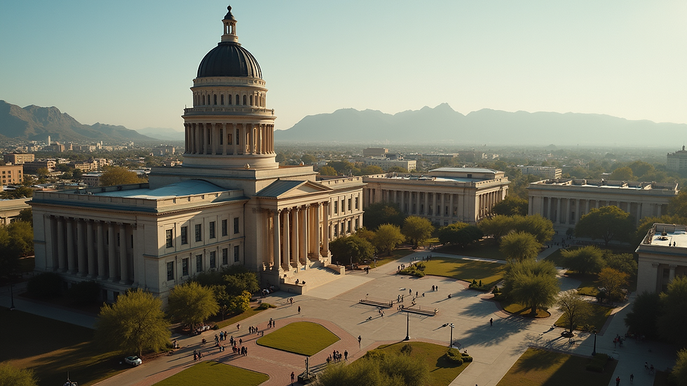 High angle view of the Arizona State Capitol building