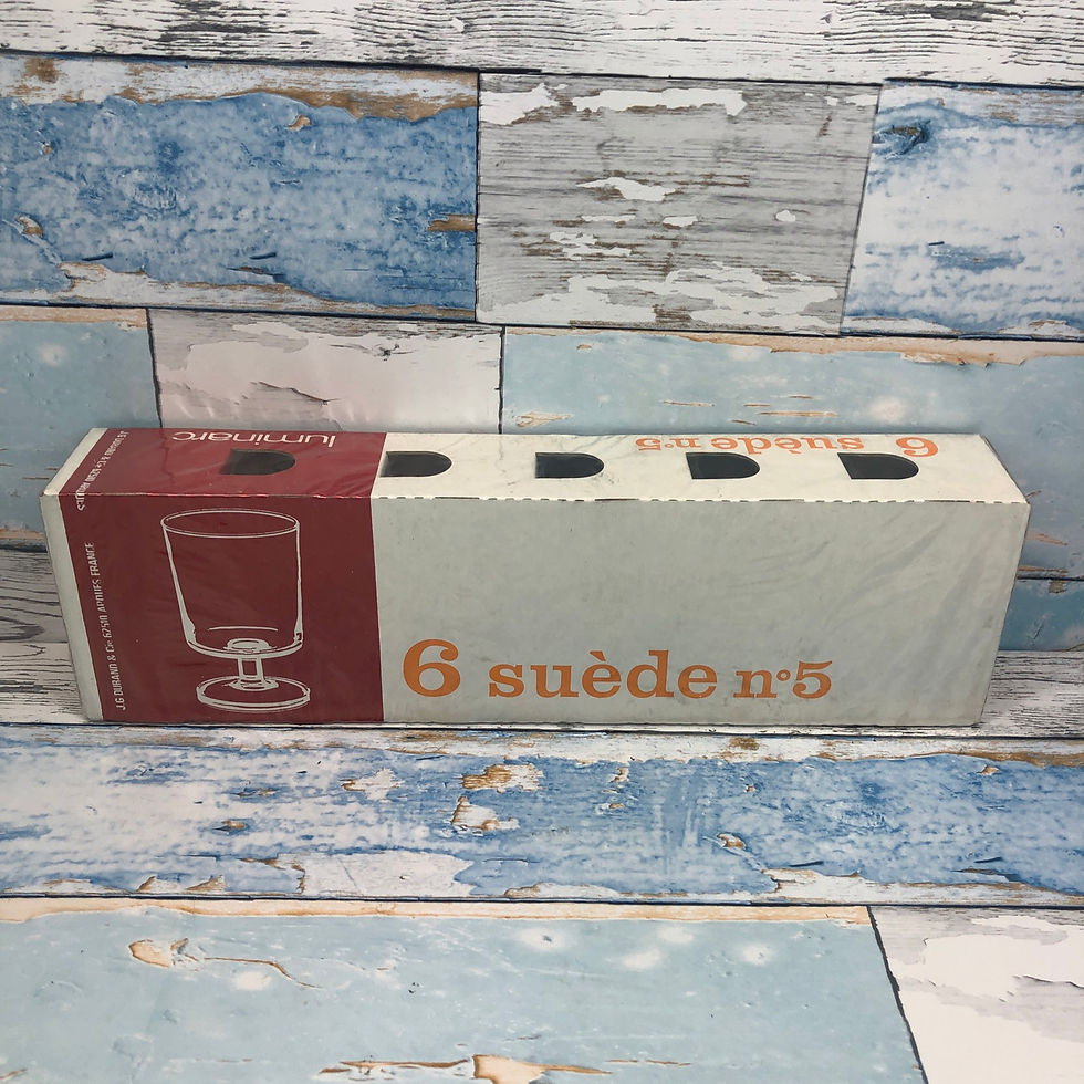 Thumbnail: Luminarc  Red Suede  No.5 X6  Goblets Glasses New Old Stock 70s - 10cl French