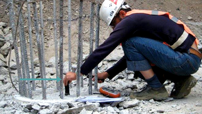 pile integrity test at the construction site 
