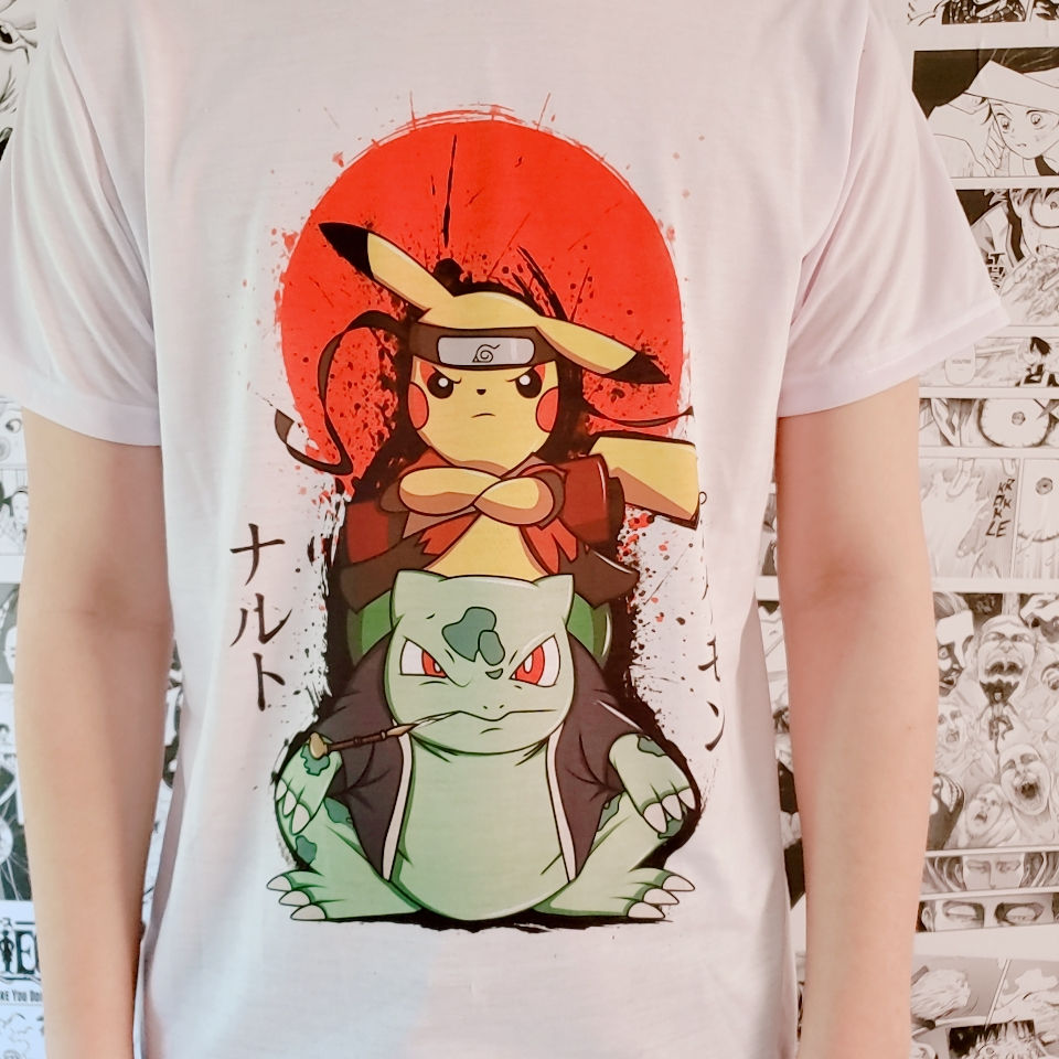 Miniatura: Polo Blanco ""Naruto x Pokemon"