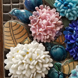 1. Wall hanging - Hydrangea flowers - 12" x 12"