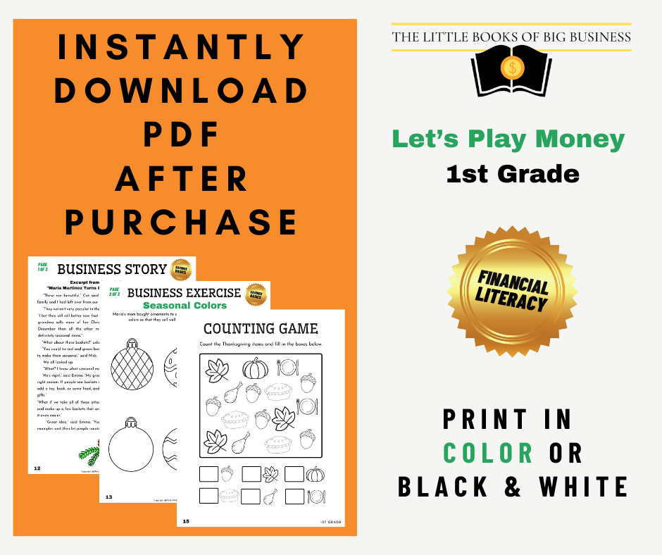 Thumbnail: 1st Grade NOVEMBER "Let's Play Money" Printable Packet
