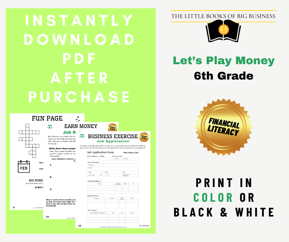 Thumbnail: 6th Grade FEBRUARY "Let's Play Money" Printable Packet