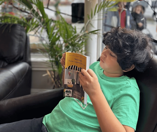 boy reading book
