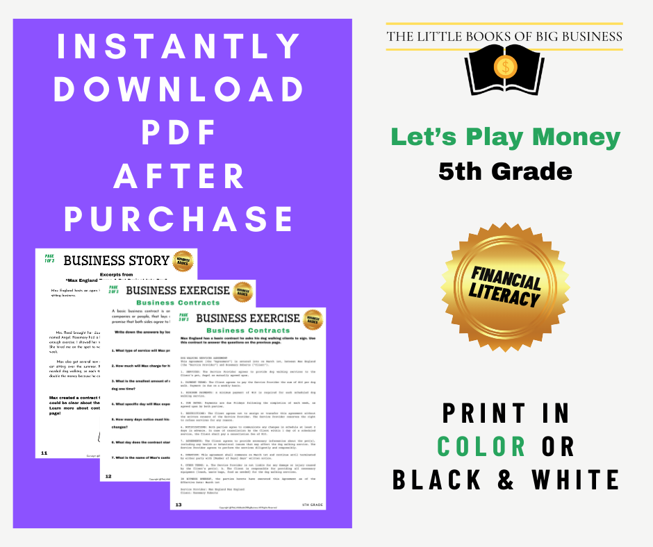 Thumbnail: 5th Grade MARCH "Let's Play Money" Printable Packet