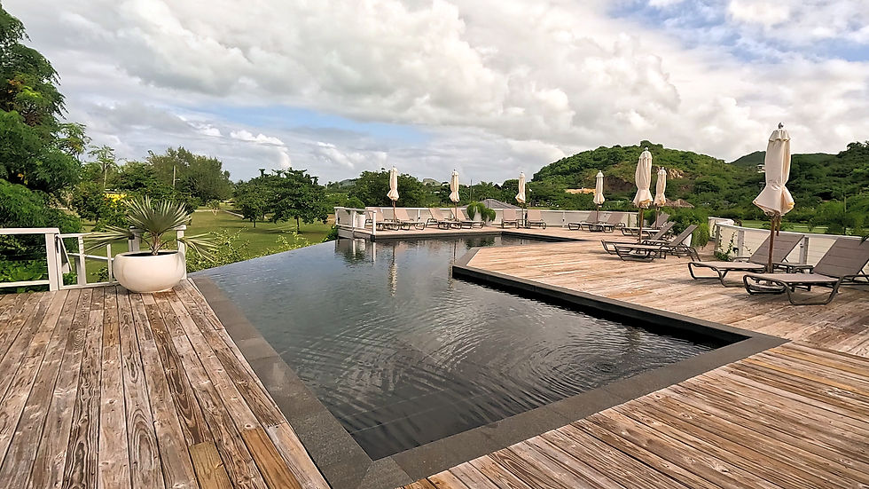 Black infinity pool at Tamarind Hills Resort Antigua